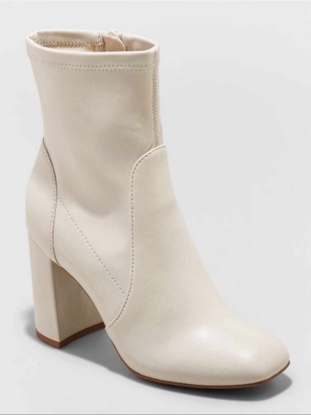 Penelope a new day Cream Block Heel Ankle Boots